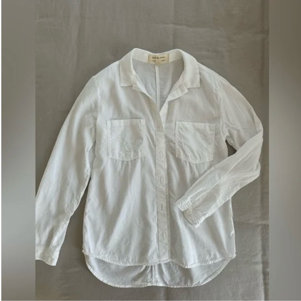 Anthropologie White Button-Up Shirt - cloth & stone - women’s size small - S